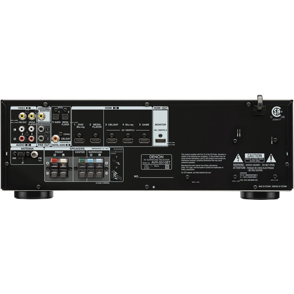 Receiver Denon AVR-510BT 5.2 - 4K - Bluetooth - Imagem 3