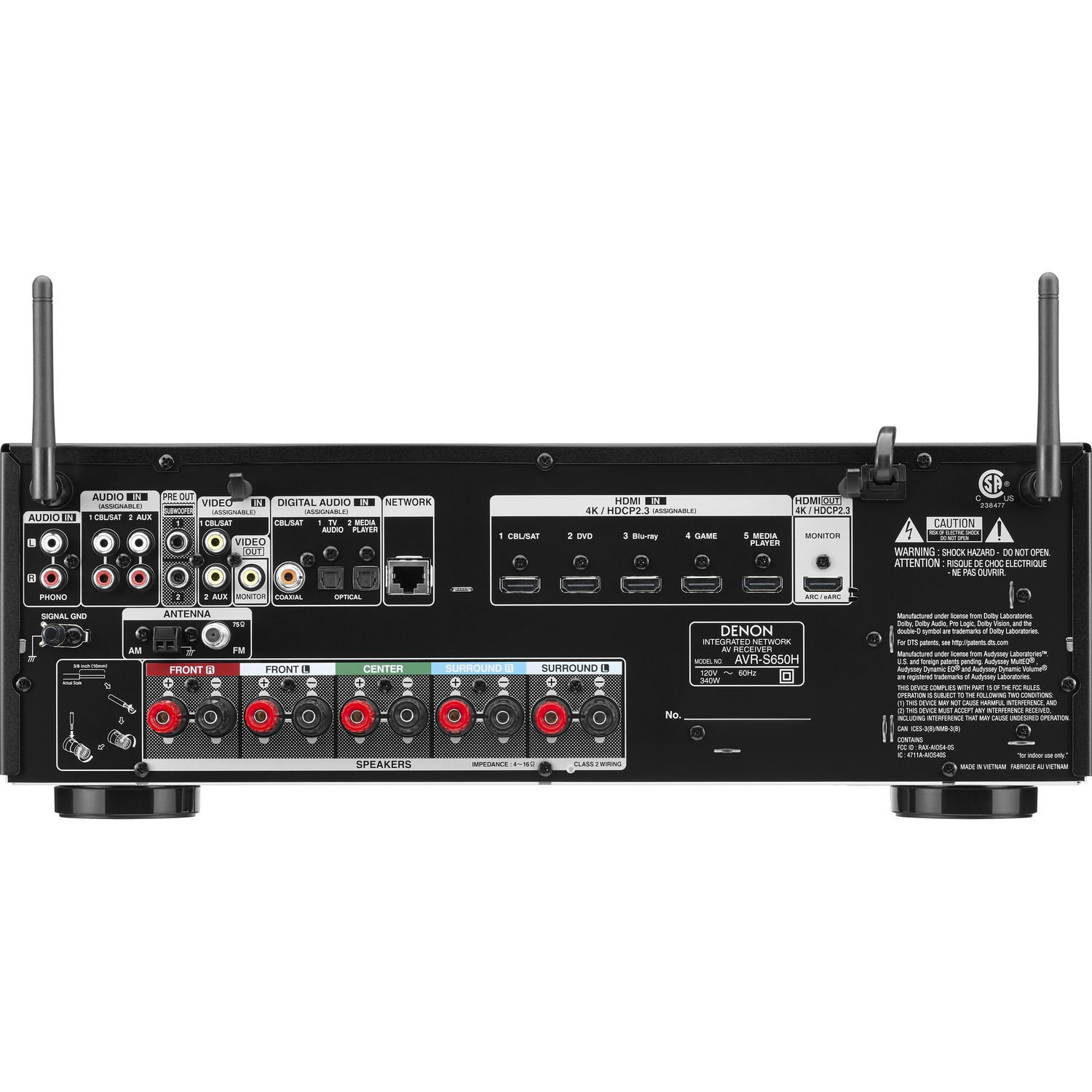 Receiver Denon AVR-S650H 5.2 4K - WIFI - Alexa - Imagem 3