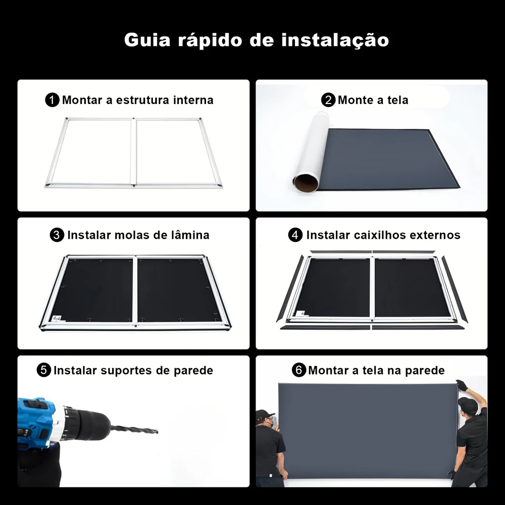 Tela fixa de Projeção ALR 120" Black Series ALR CLR - Imagem 4