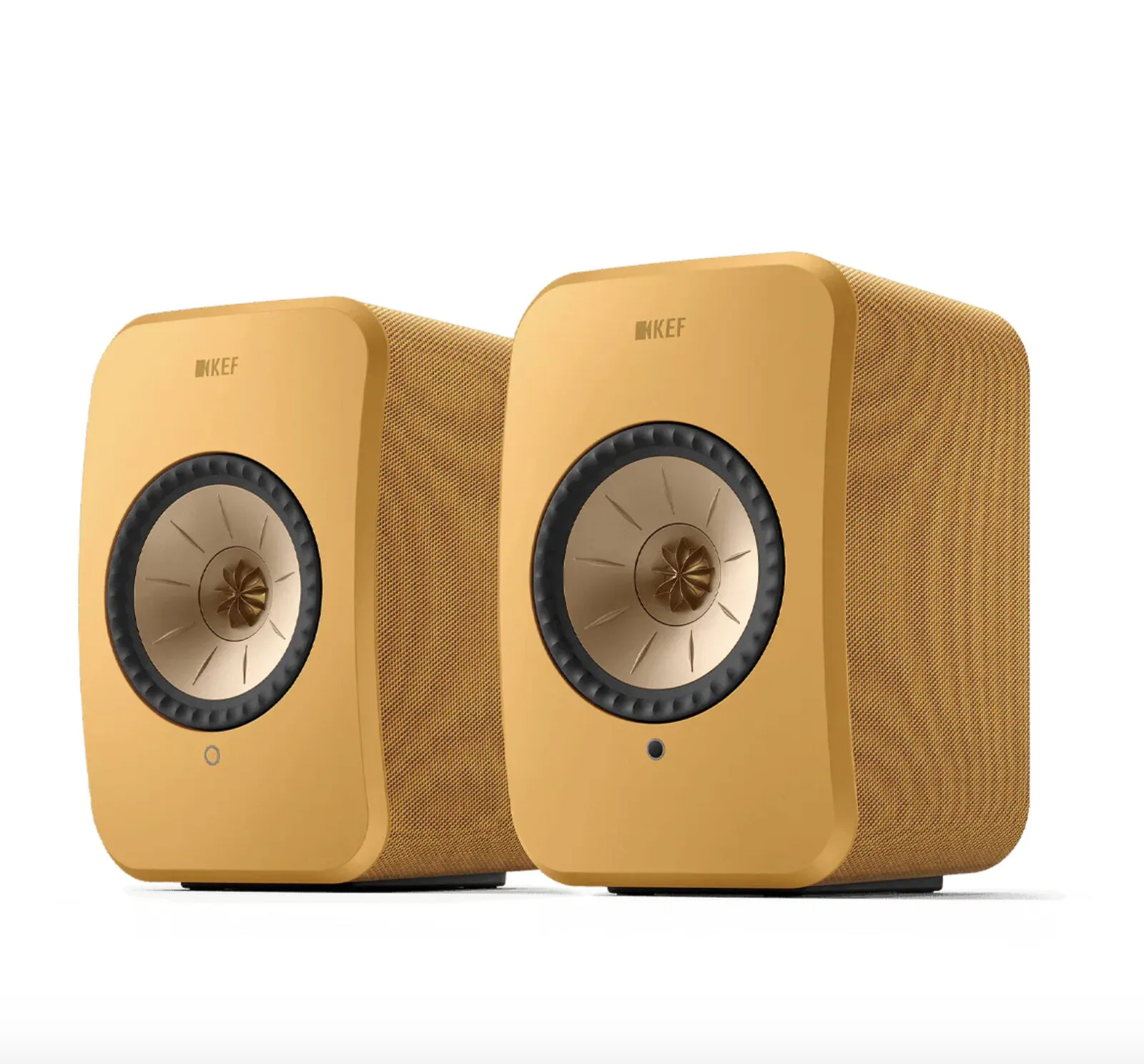 Caixa bookshelf amplificada KEF LSX II Wireless - Amber Haze - Par
