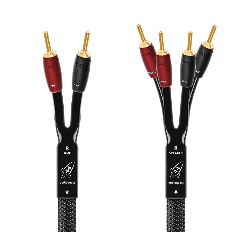 Cabo para caixas AudioQuest Rocket 44 - Banana Gold - Bi-wire- 3m - Par