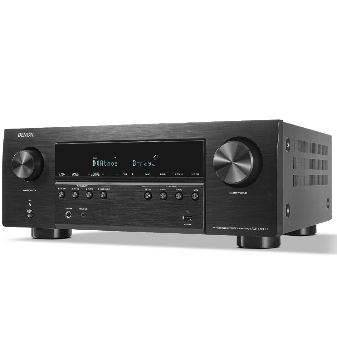 Receiver Denon AVR-S980H 7.2 Canais 8K Dolby Atmos, DTS:X, HEOS e HDMI 2.1 -110v